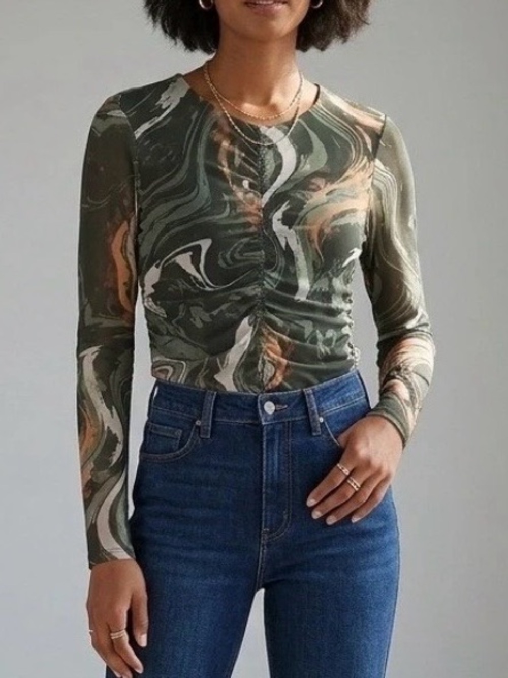 Bailey 44 Vanity Mesh Ruched Top